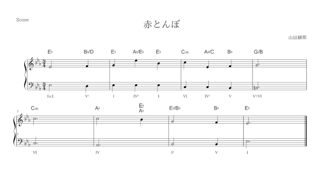 楽譜：低音部の設定